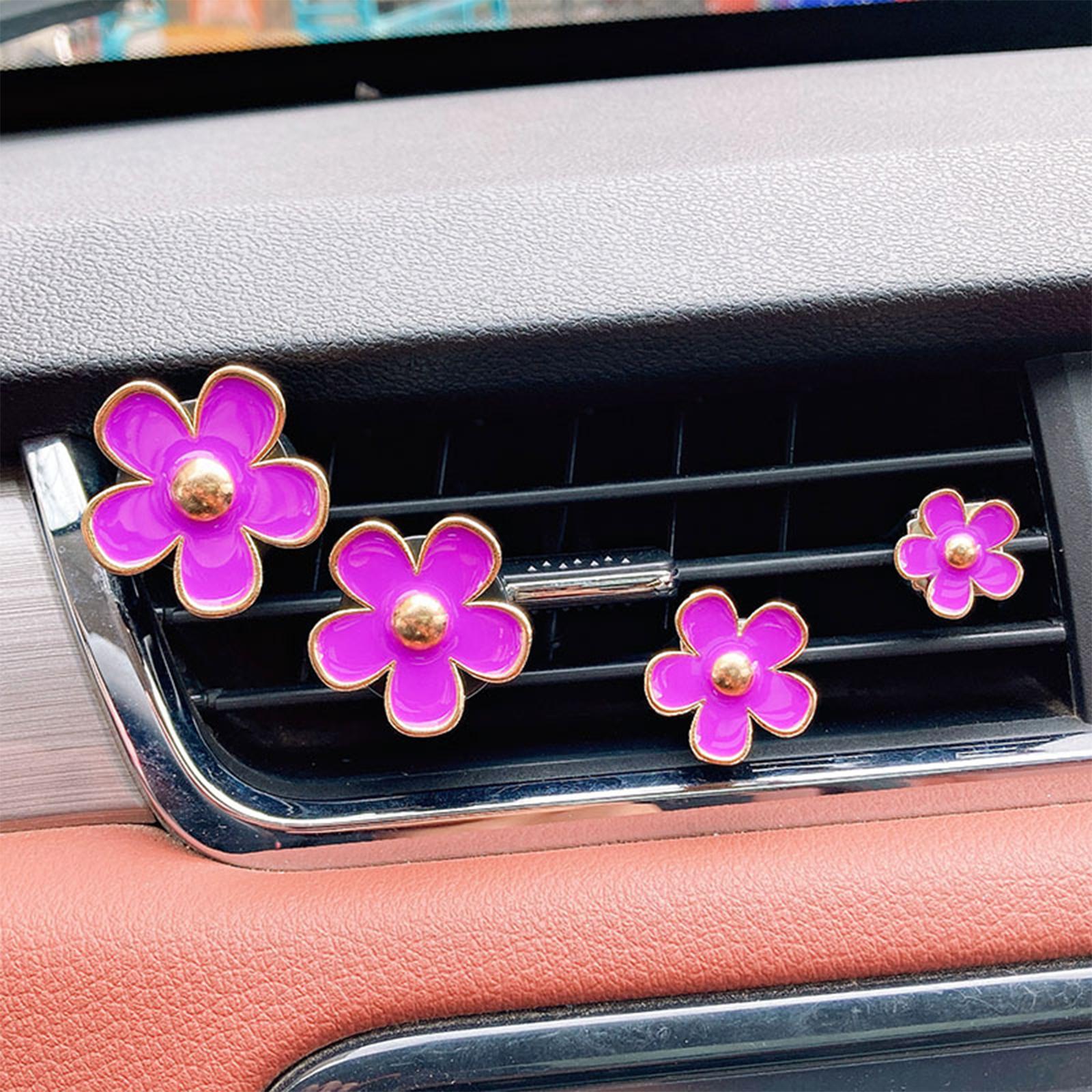 4 Pieces Car Aromatherapy Vent Clip Universal Air Conditioner Vent Diffuser Violet