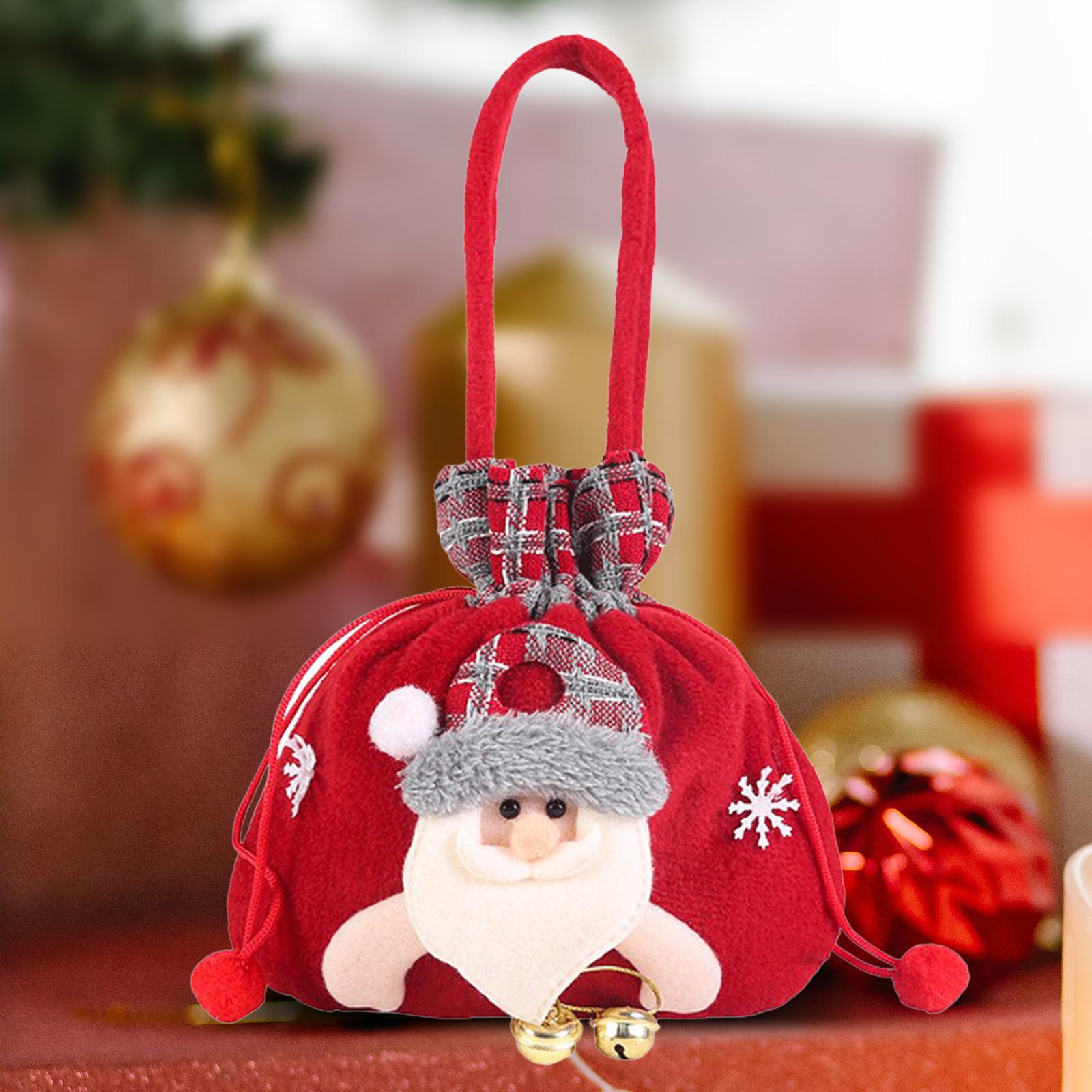 Christmas Candy Bags Drawstring Bags Decoration Party Supplies Xmas Eve Gift Santa Claus