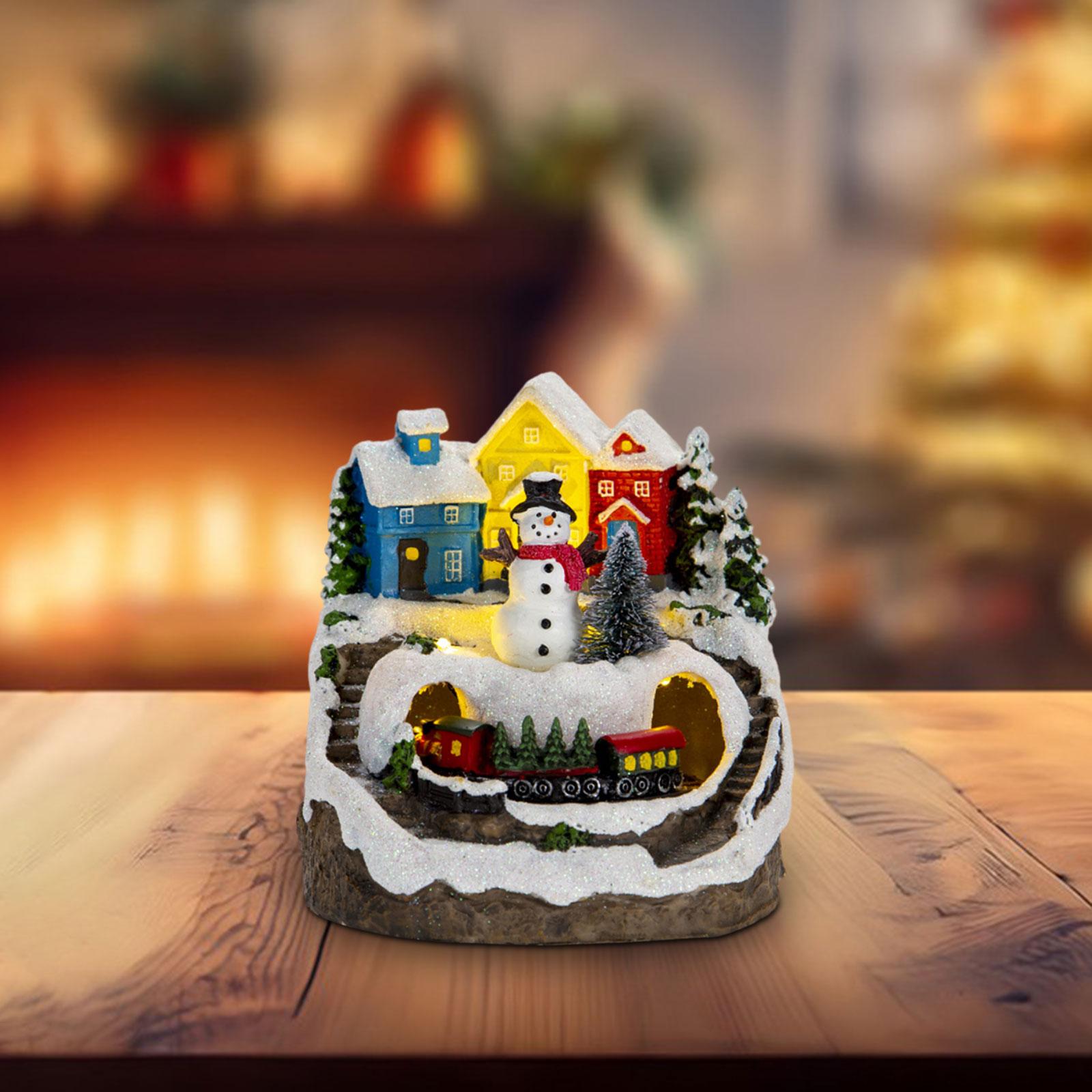 Musical Lighted Christmas Village House Crafts for Festival Living Room Desk