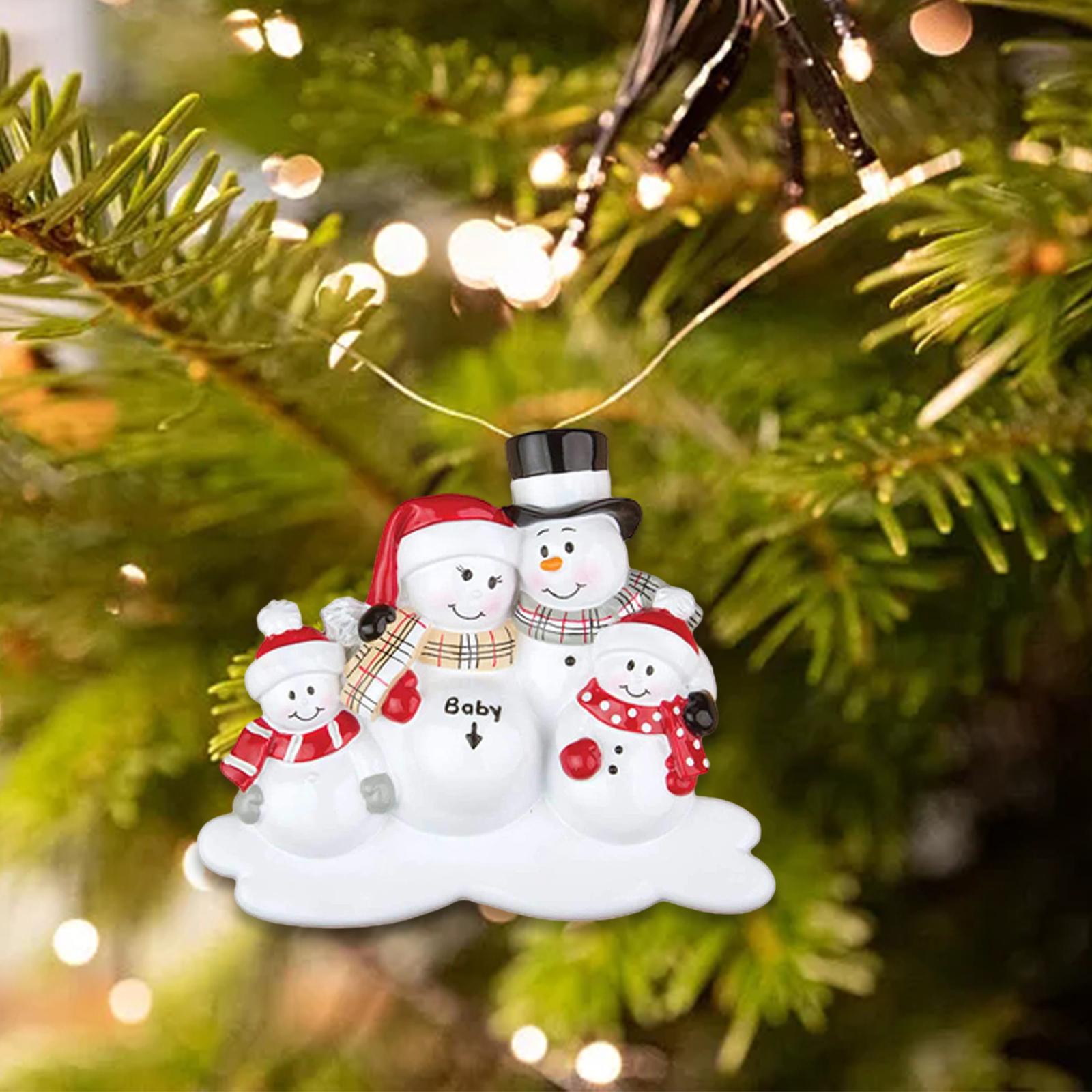 Family Ornaments 2023 Christmas Snowman Ornaments for Party Home Four Snowmens