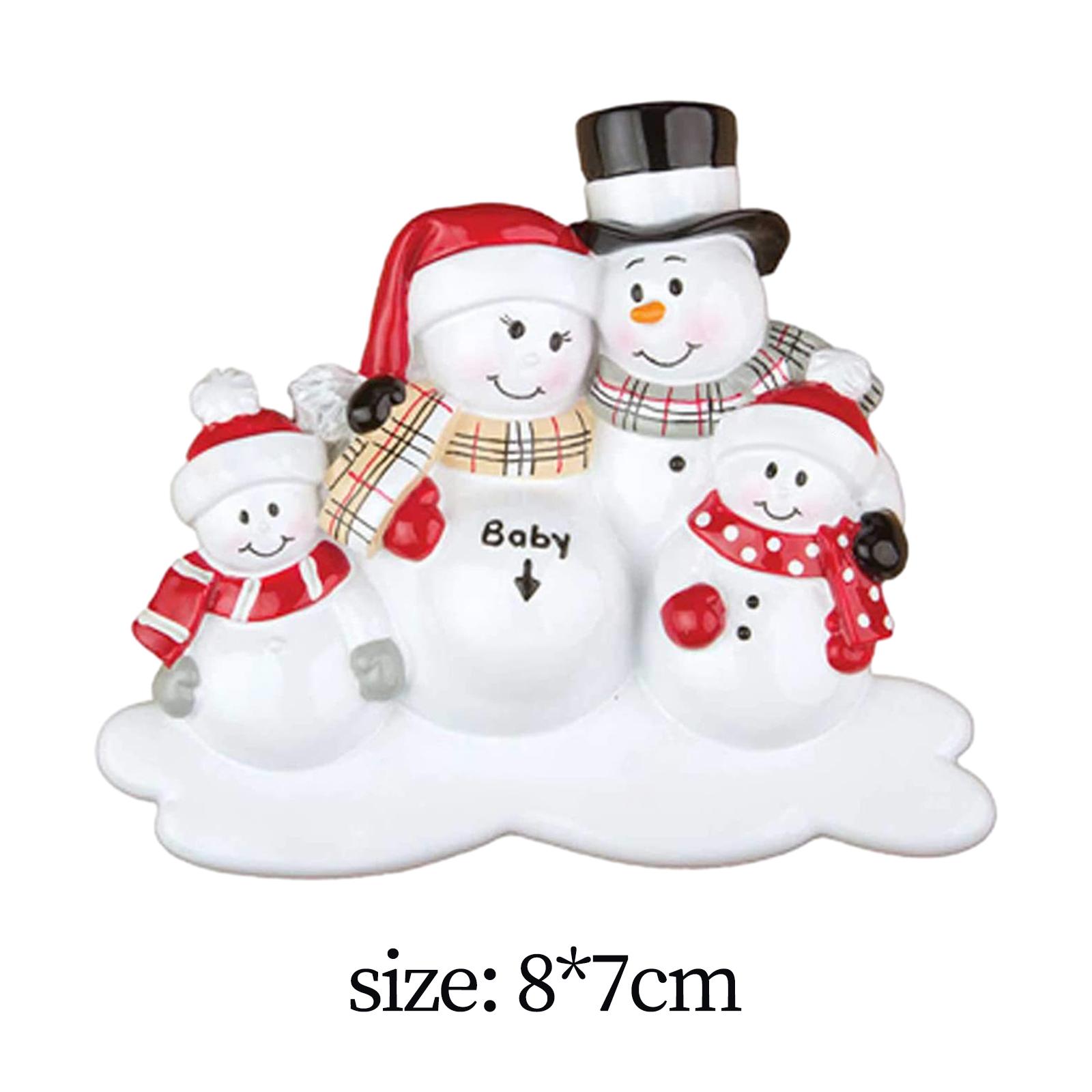 2xFamily Ornaments 2023 Christmas Snowman Ornaments for Party Home Four Snowmens