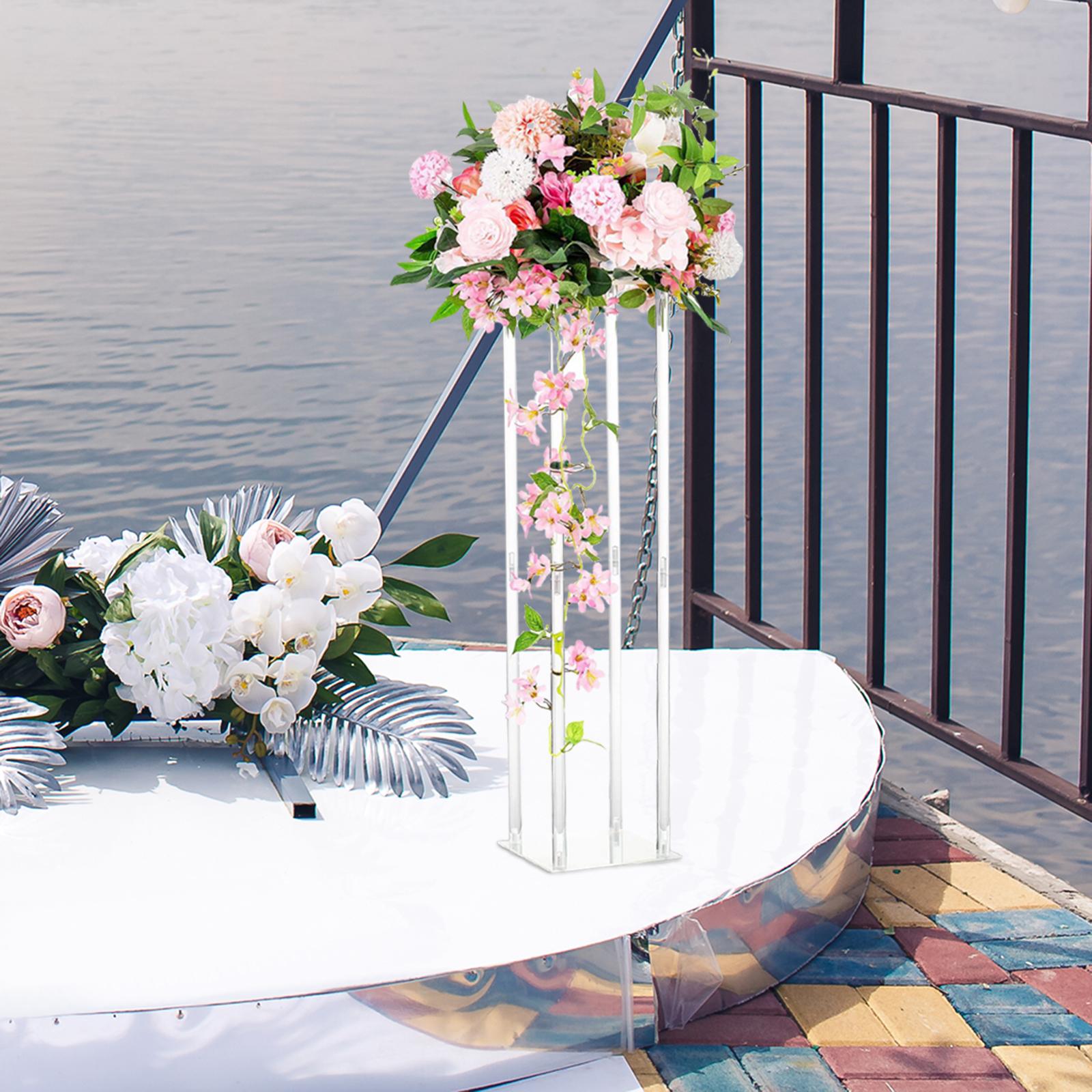 Acrylic Vase Wedding Centerpieces Table Vases Clear Flower Arrangement Stand 40cmx25cmx25cm