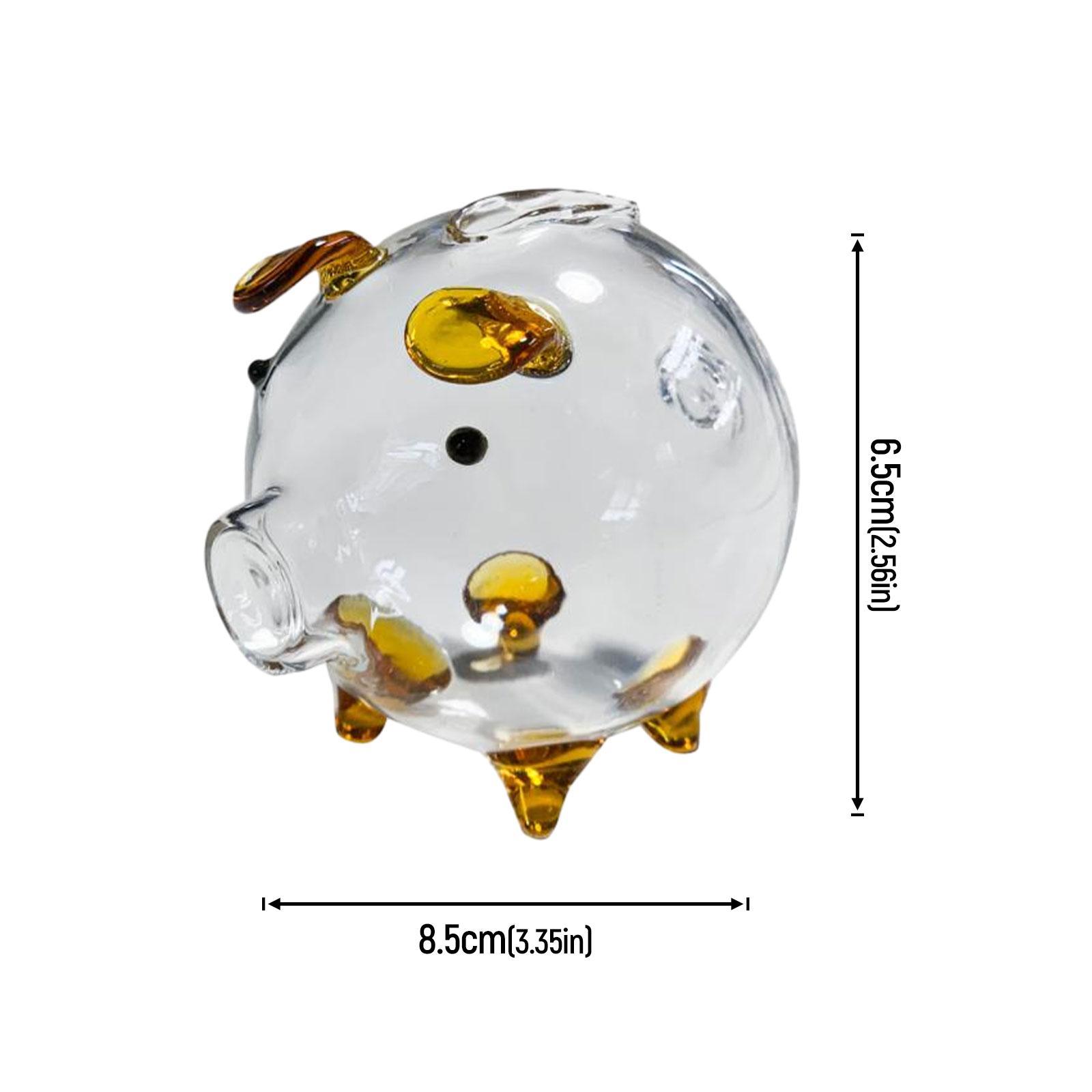5xClear Glass Pig Piggy Bank Novelty Transparent Pig Piggy Bank Festival Gifts