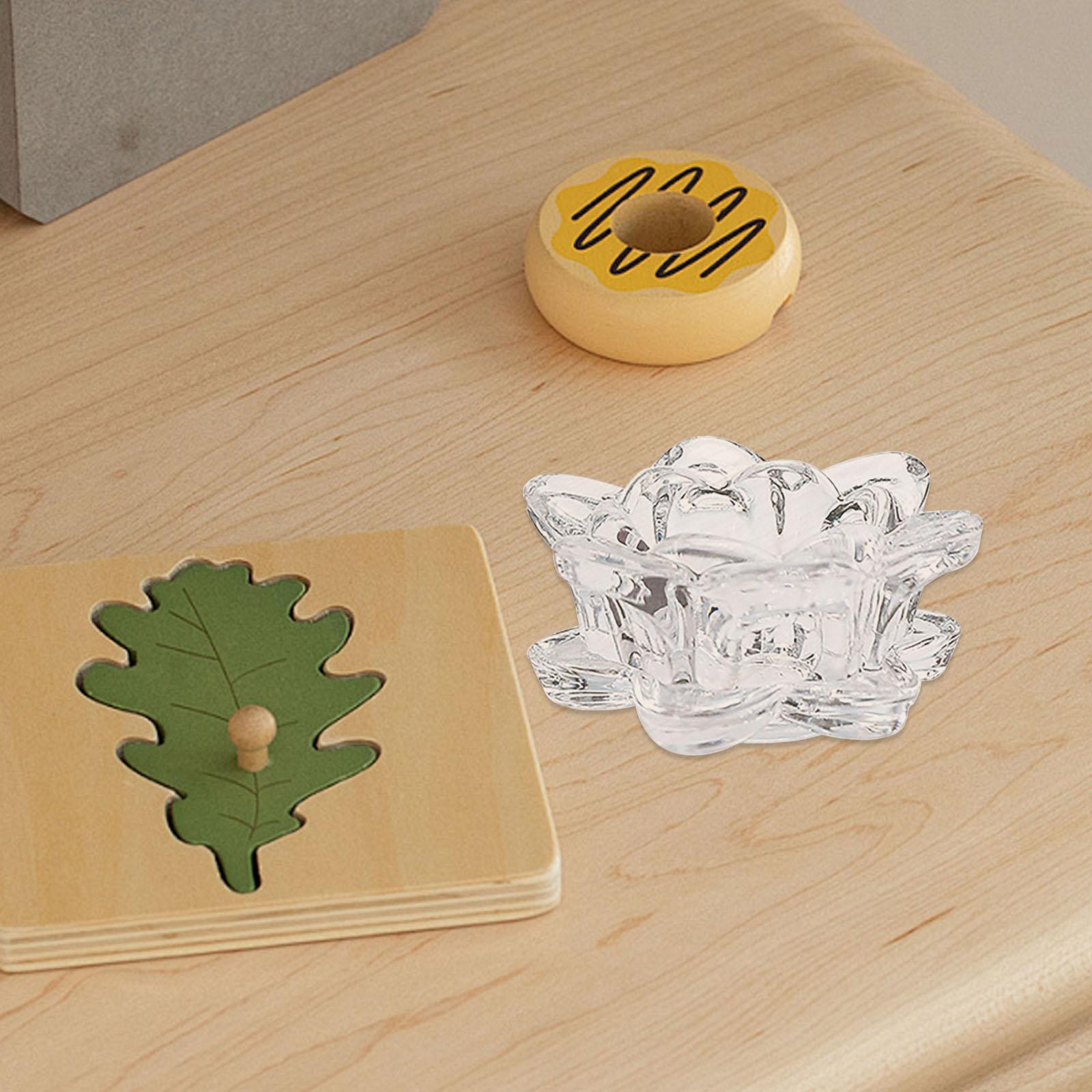 Glass Lotus Candlestick Dining Room Home Dinner Party Tealight Candle Holder