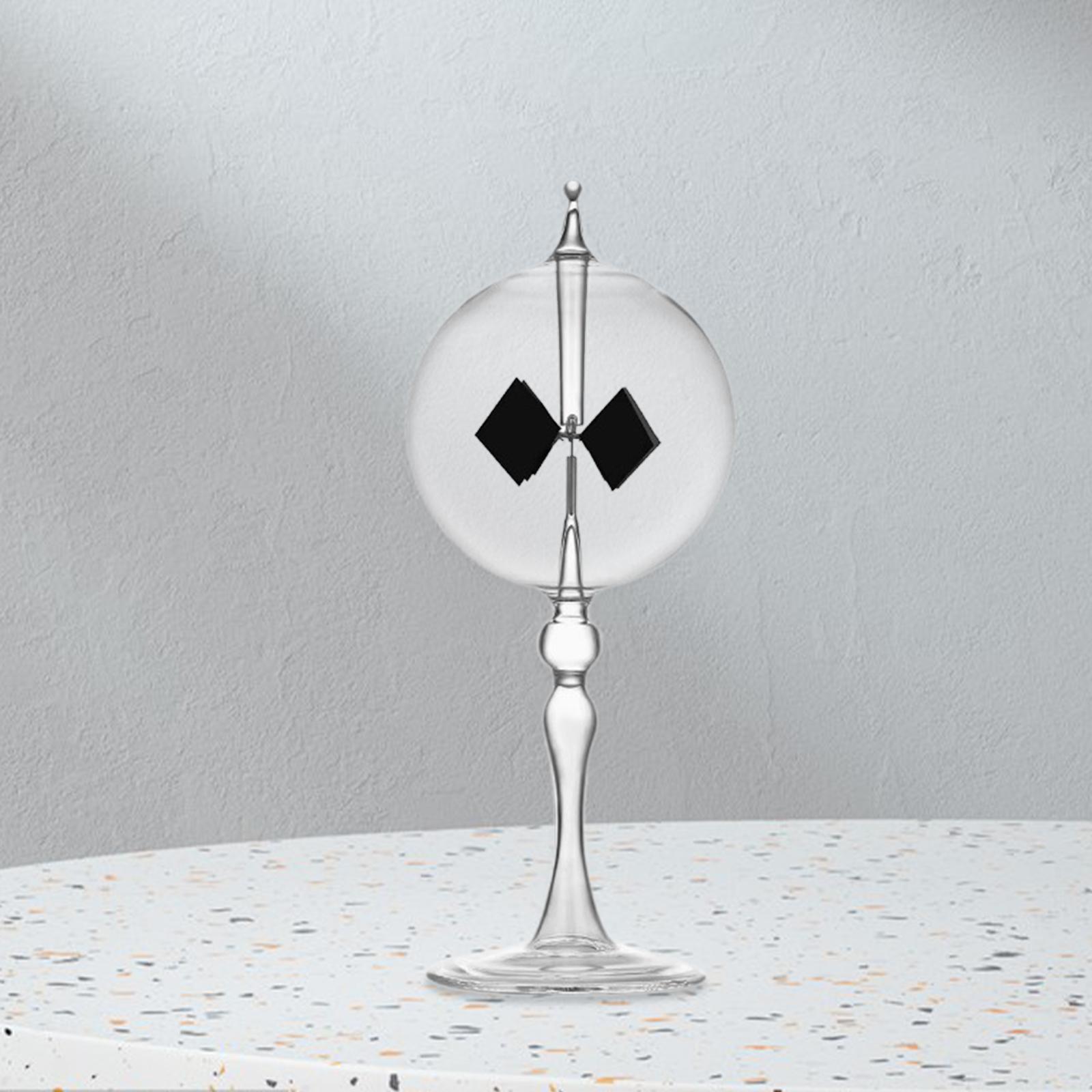 Solar Crookes Radiometer Glass Desktop Ornament for Bookshelf Entrance Shelf Clear