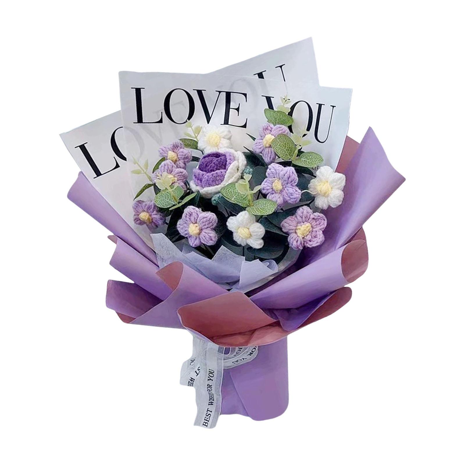 Crochet Flower Bouquet Purple