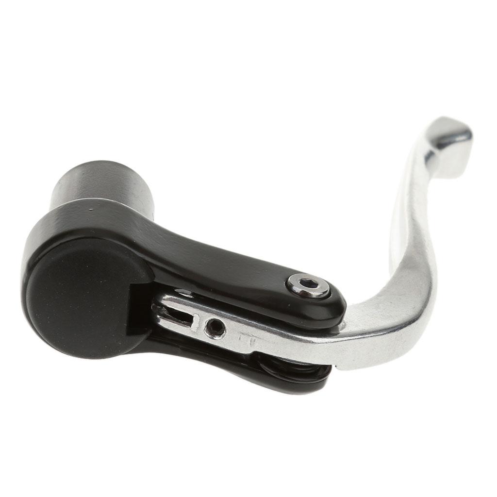 Cycling Fixed Gear Bike TT Triathlon Bar End Brake Lever - Black Silver