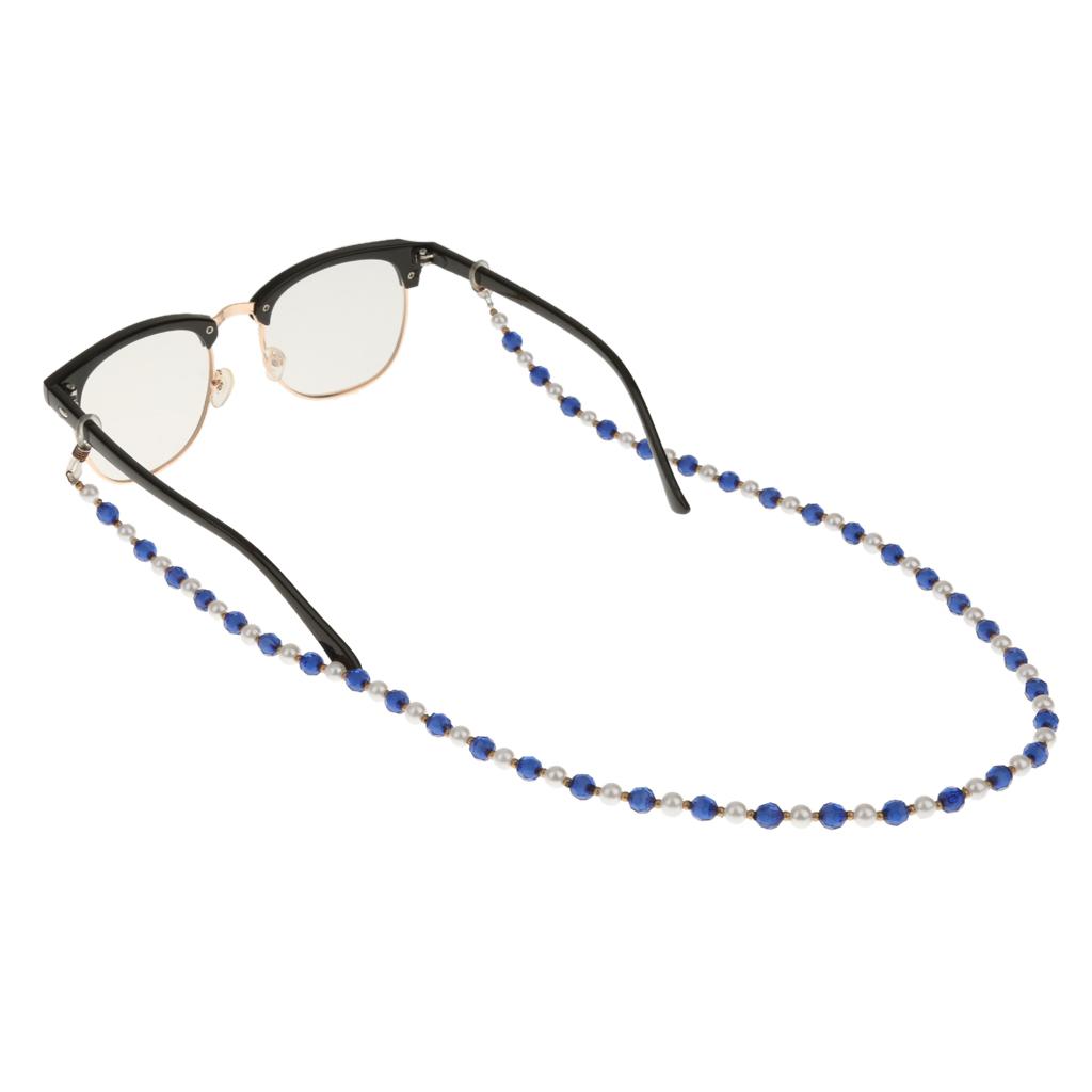 Reading Eyeglasses Sunglasses Spectacles Beads Chain Holder Lanyard Blue