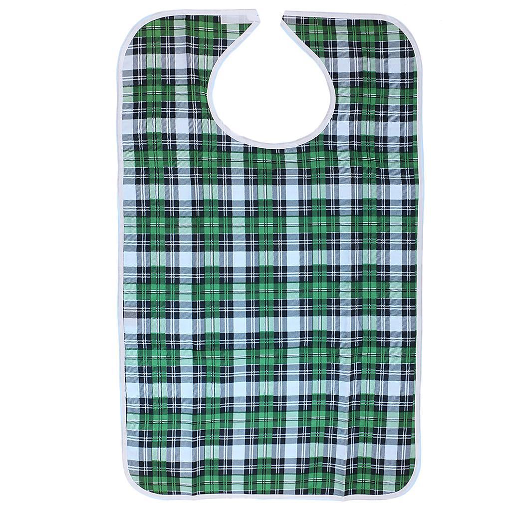 Waterproof Adult Mealtime Bib Clothing Protector Disability Aid Apron Grid