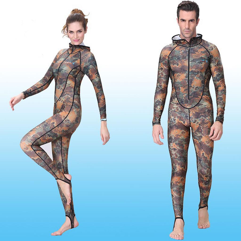 Mens Camouflage Full Body Wetsuit SCUBA Diving Surfing Spearfishing  L