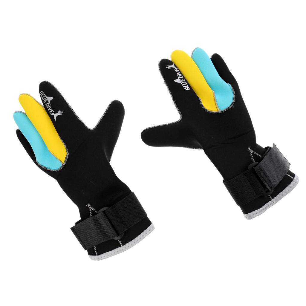 2 Paare Kinder 3mm Neopren Tauchen Schwimmen Neoprenanzug Handschuhe S M Blau 