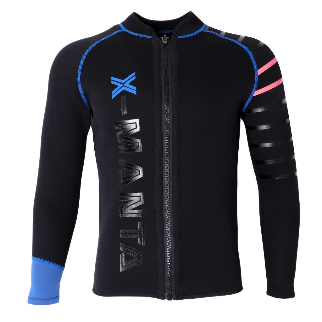 Men's 3mm Neoprene Scuba Diving Jacket Front Zip Snorkeling Surfing