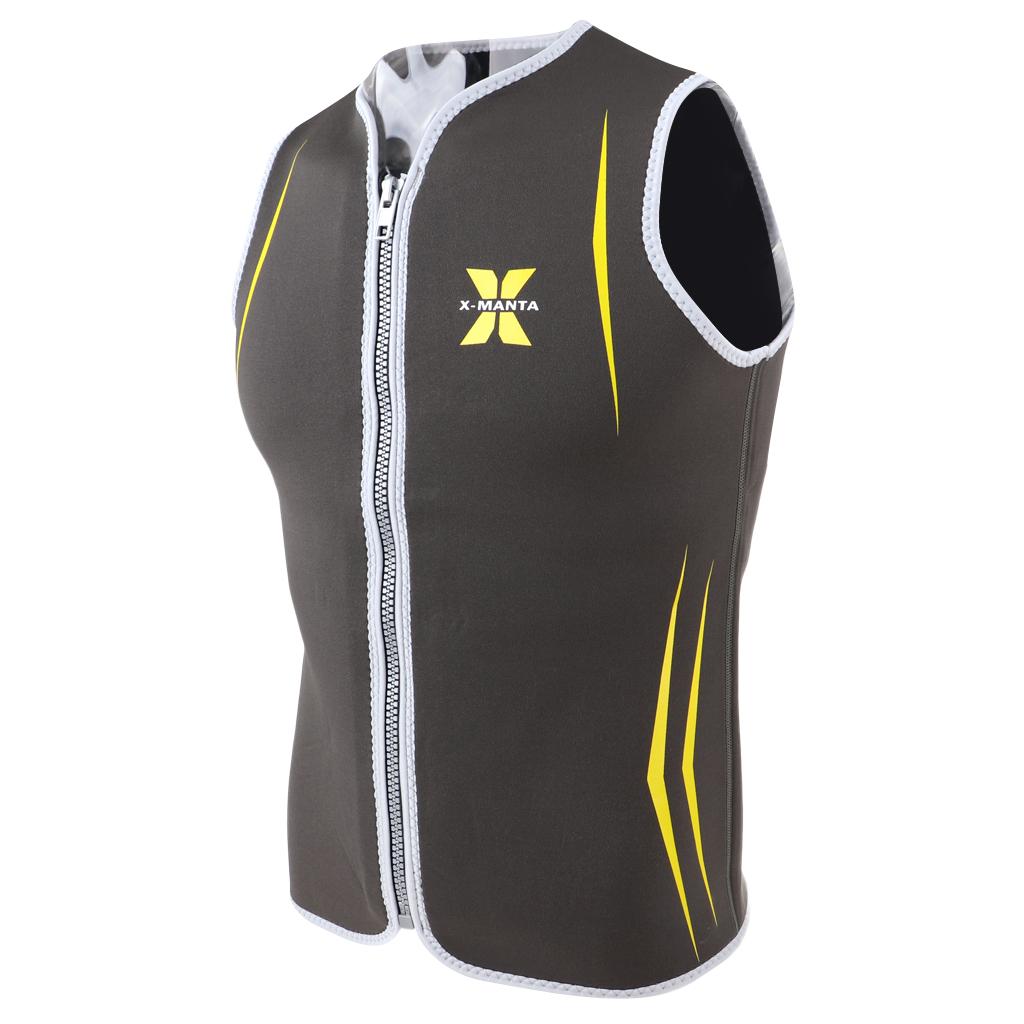 Mens 3mm Neoprene Wetsuit Vest Sleeveless Front Zip Jacket Swimwear