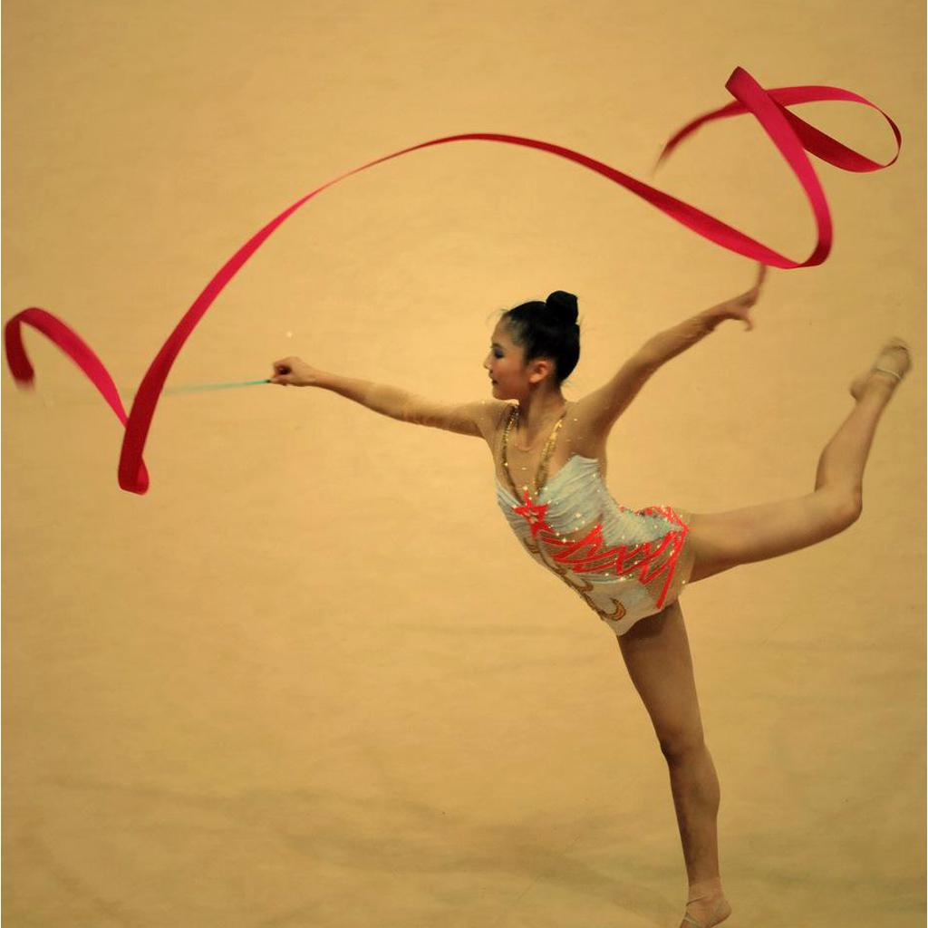 Tanz-Band Turnhallen Art Gymnastic Ballets Luftschlangen wirbelnden Sta ba 