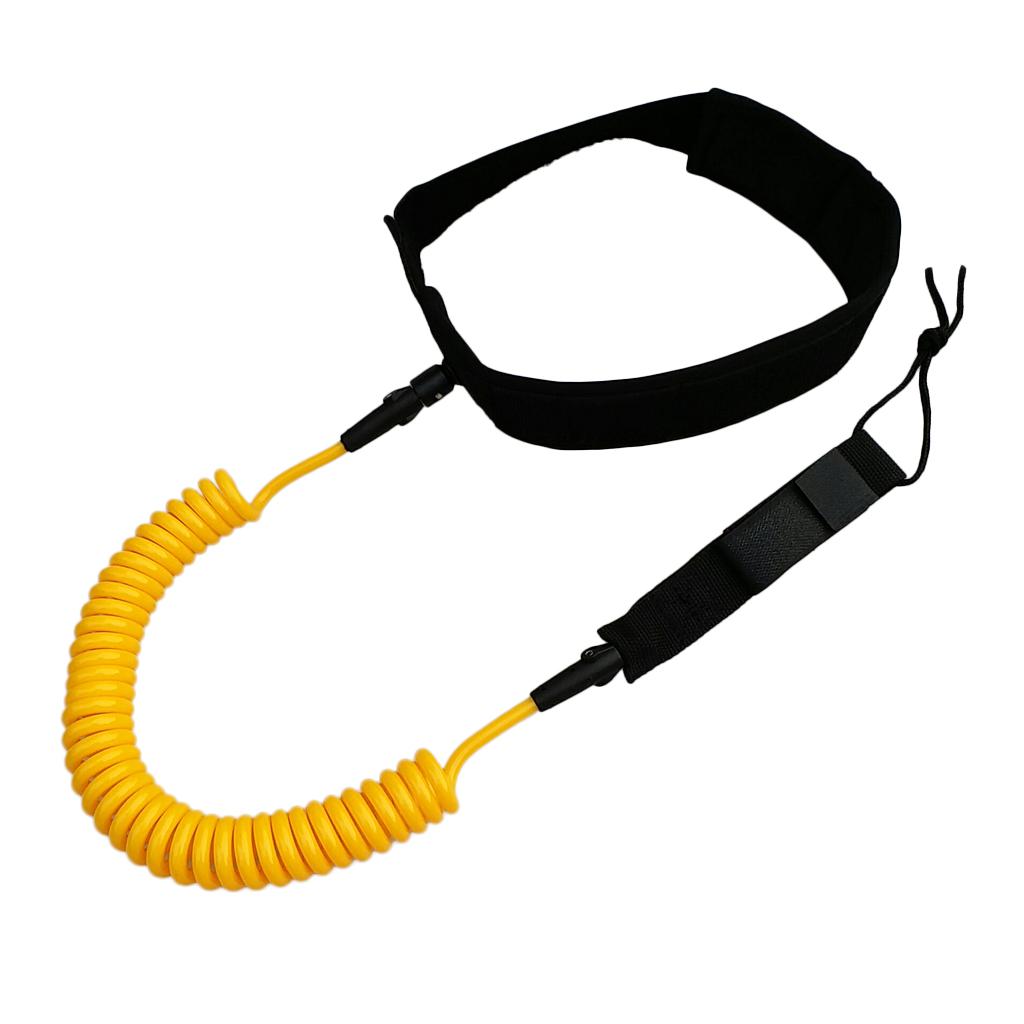 10ft Coiled SUP Leash Stand UP Paddle Surfing Board Leg Leashes Yellow