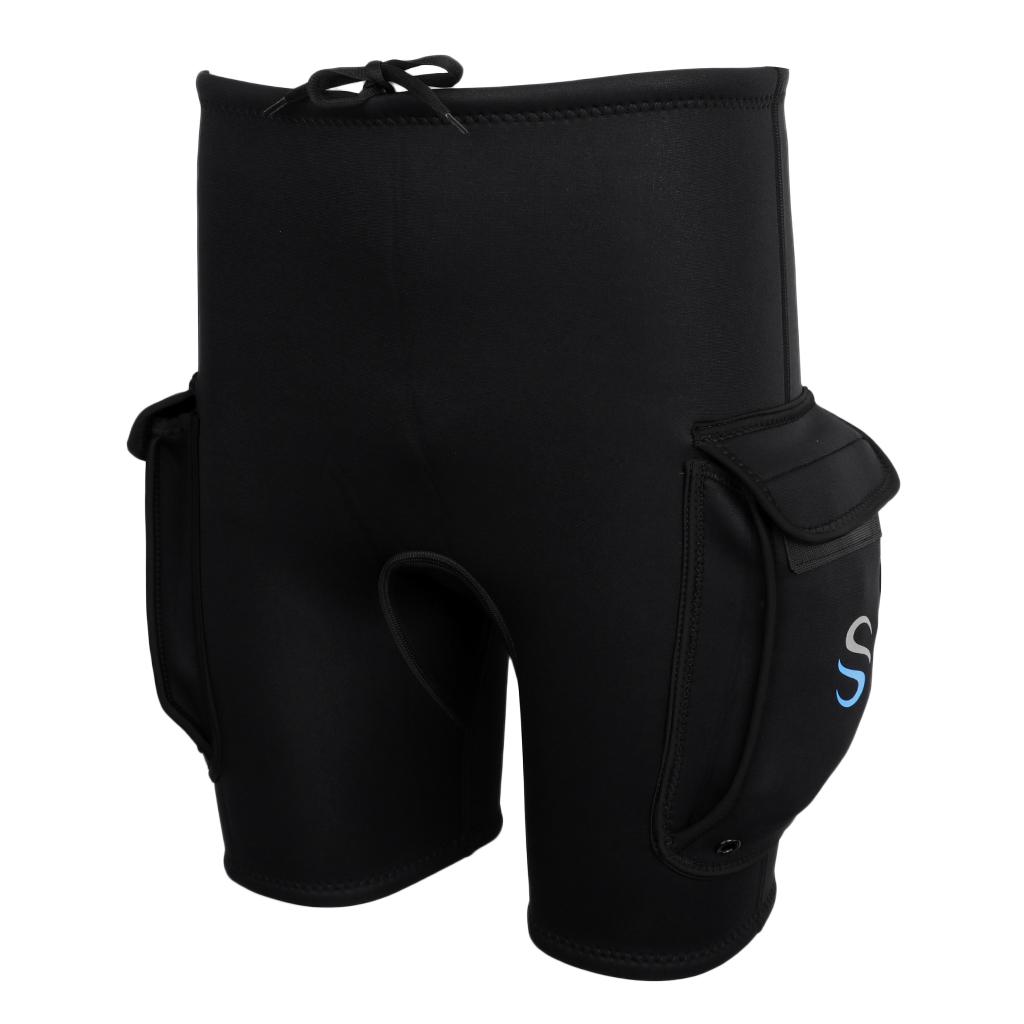 3mm Neoprene Wetsuit Shorts Scuba Diving Surfing Short Pants with Pocket L
