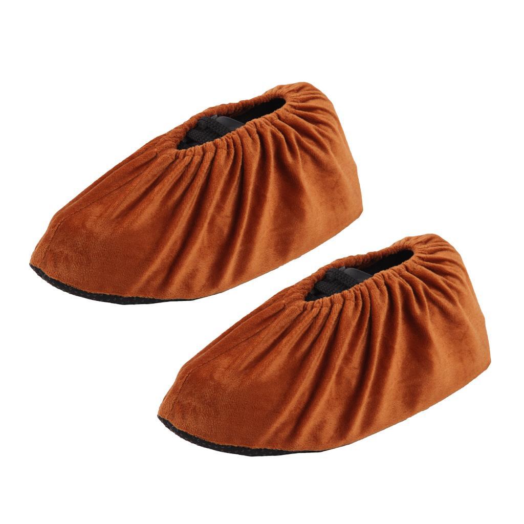 Household Washable Slip-on Reusable Shoe Covers Boot Overshoes Orange     M