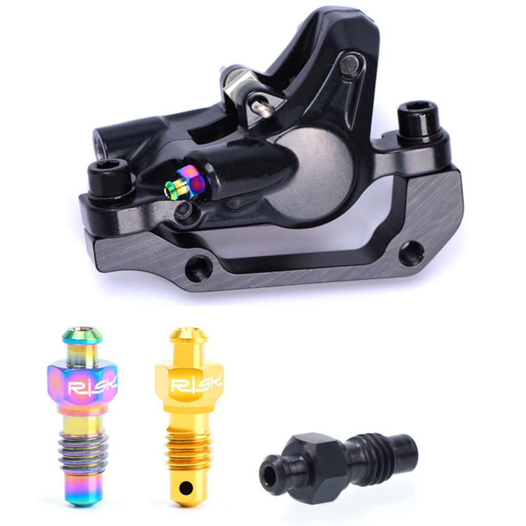 2x2Pcs Bike Hydraulic Disc Brake Exhaust Bolt Clip Filling Oil Screw Black