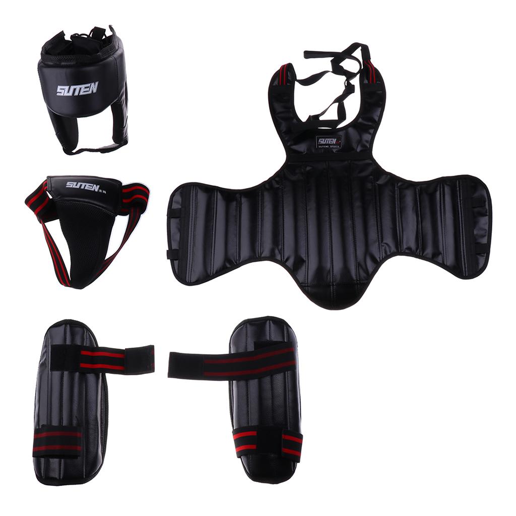 5PCS Kids Sparring Gear Set Boxing MMA Head Chest Leg Groin Guard