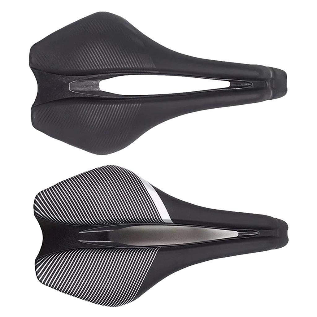 Bicycle Seat Cycling Hollow Saddle Pad Ultralight Soft Cushion White stripe