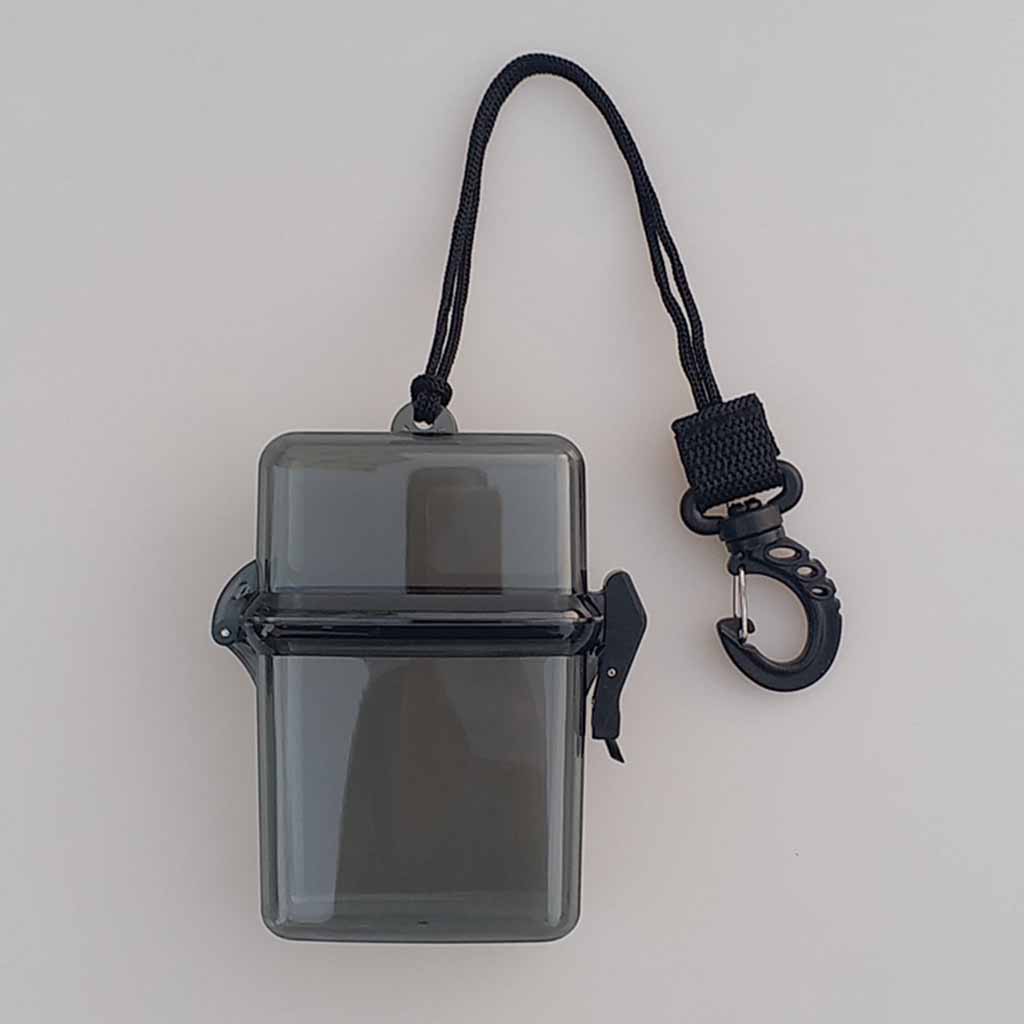 Waterproof Dry Box Container Clip for Scuba Diving Surf Transparent Gray