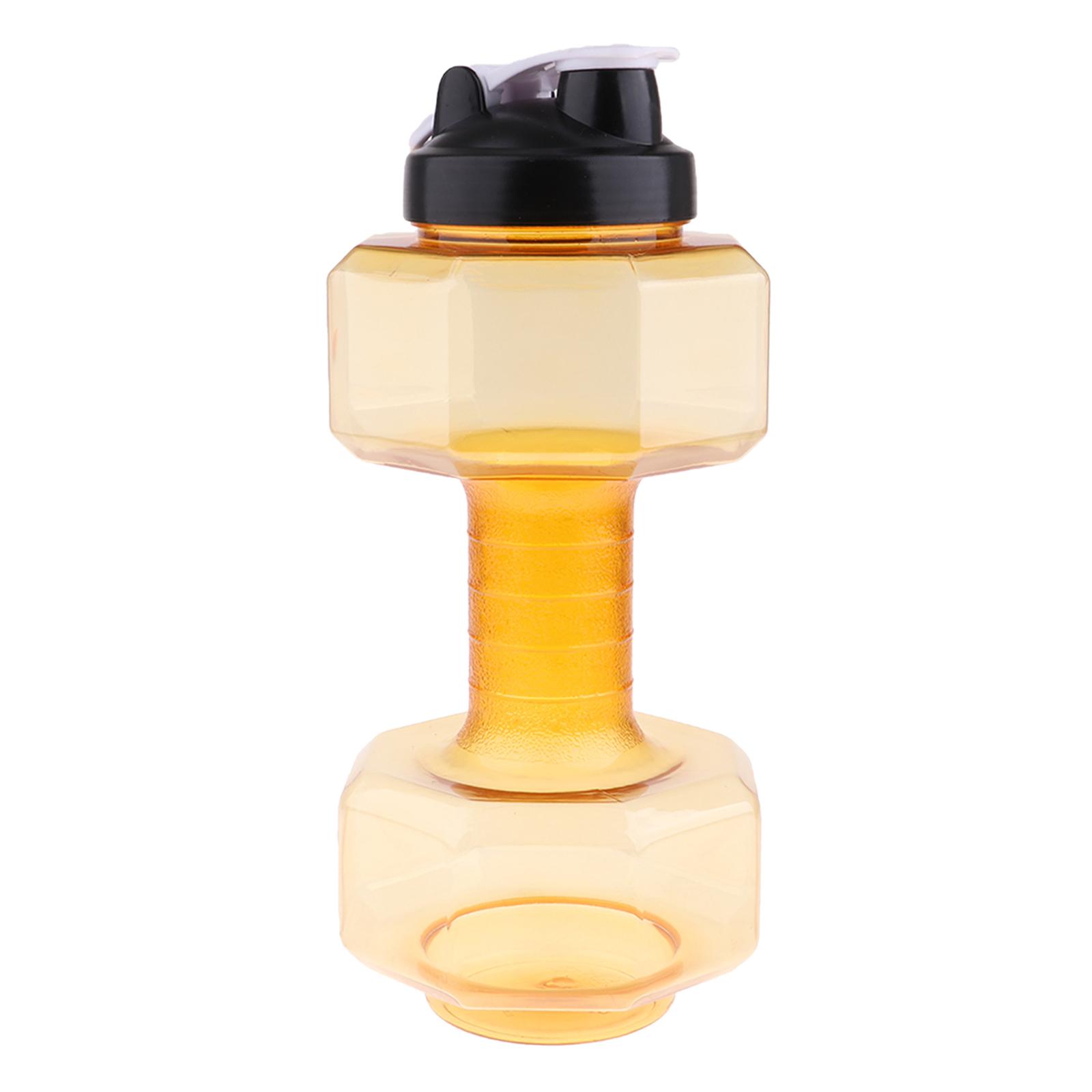 Fitness Dumbbells Weight Strong Water Drinks Bottle 2600ml Yellow