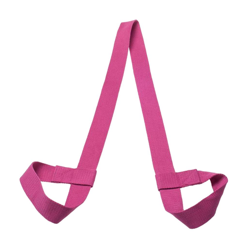 Cotton Yoga Mat Strap Pilates Mat Carrier Fitness Stretchy Loop Fushia