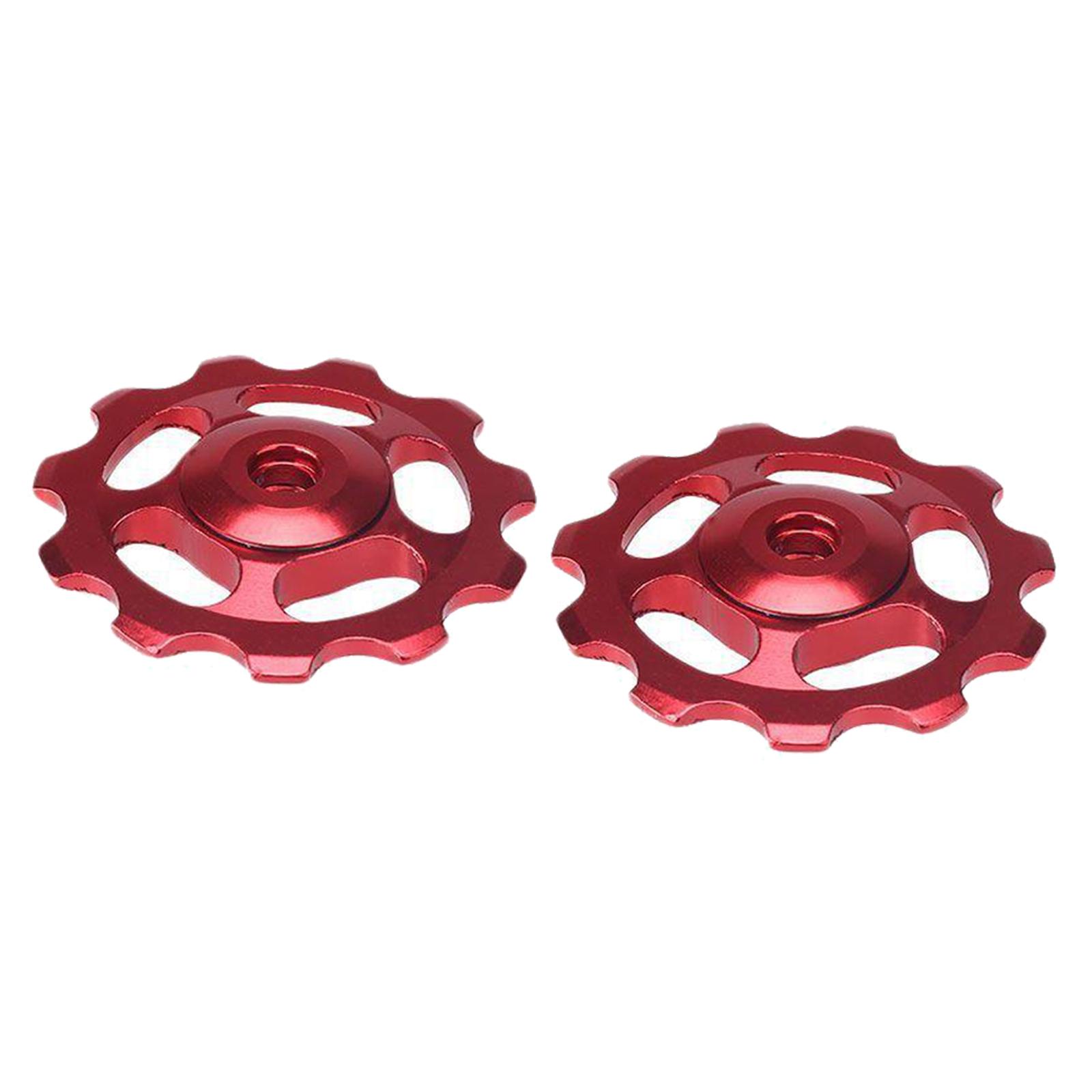 2Pcs Mountain Bike Cycling 11T Jockey Wheel Rear Derailleur Pulley Red