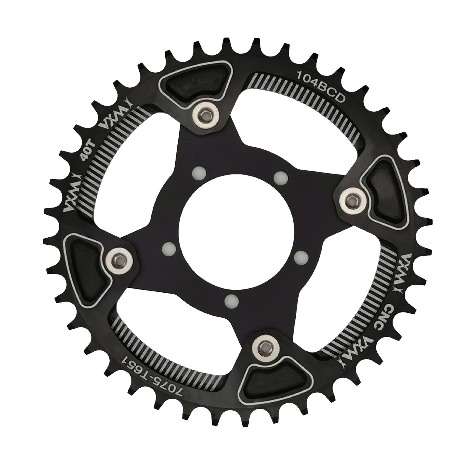 Strong E-Bike Chainring 32T~42T 104BCD Round Chainwheel Sprockets Chain Ring Black 40T