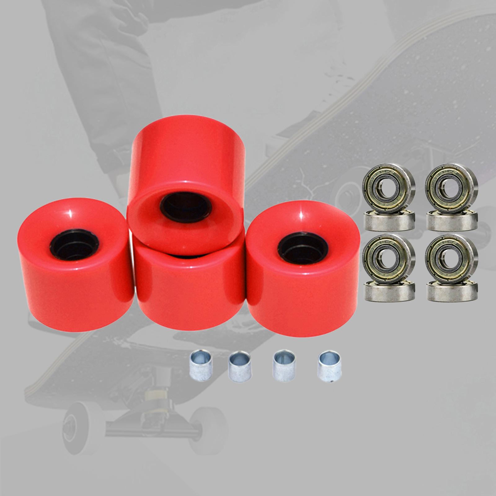 Skateboard Wheels with Bearings 60mm Wheels Set of 4 Red Gold Cover