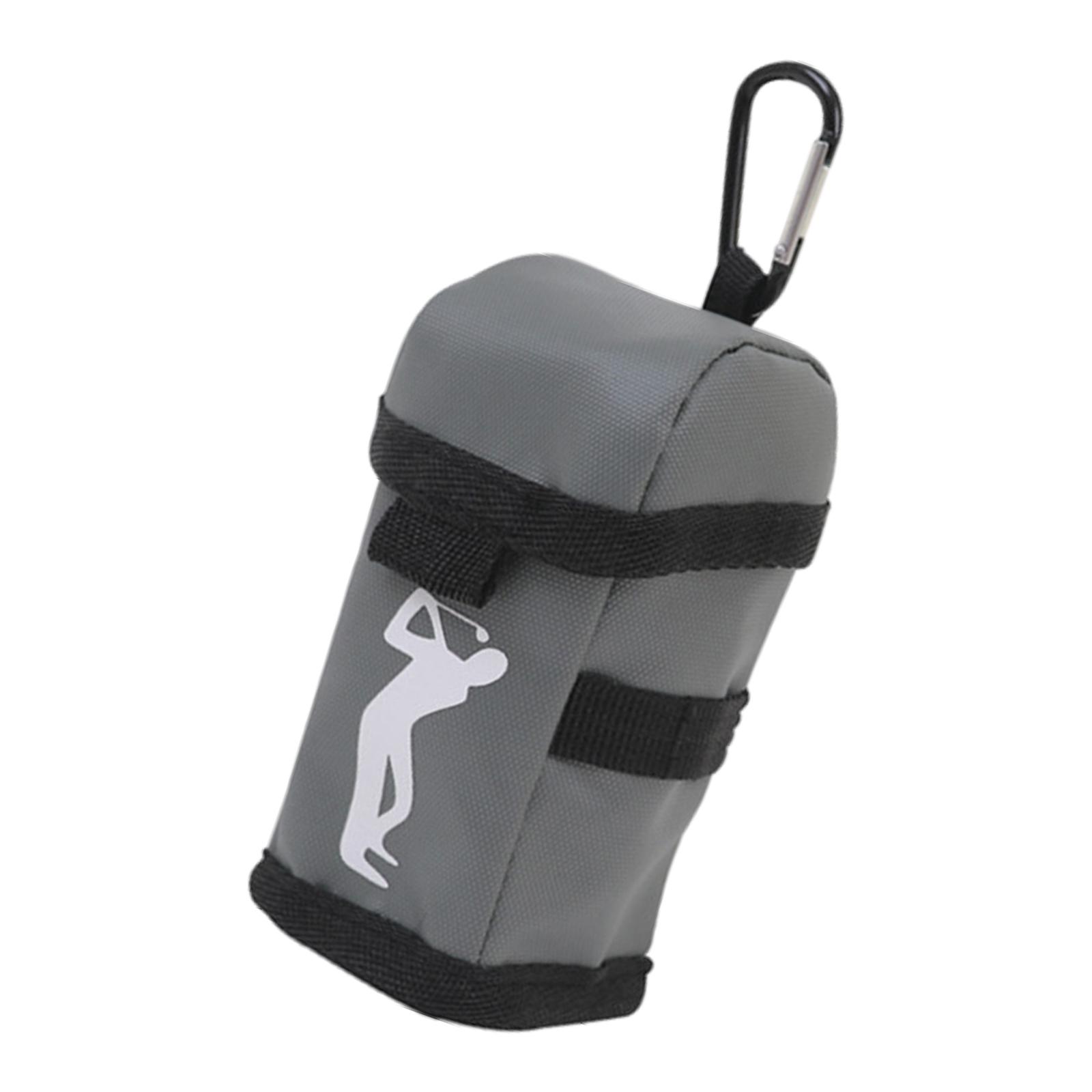 Golf Ball Carry Bag Small Golf Accessories Waterproof Pouch with Hook Grey