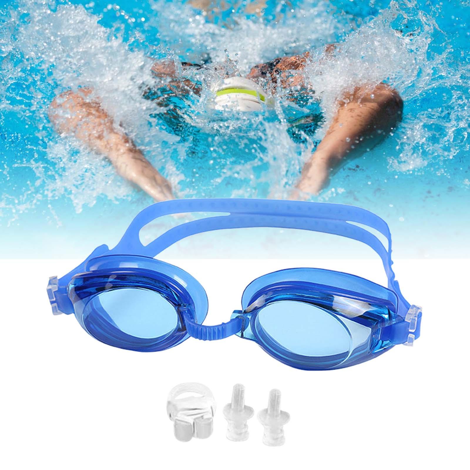Swimming Goggles Adult Soft Silicone Strap Comfortable Anti Fog Swim Goggles Blue