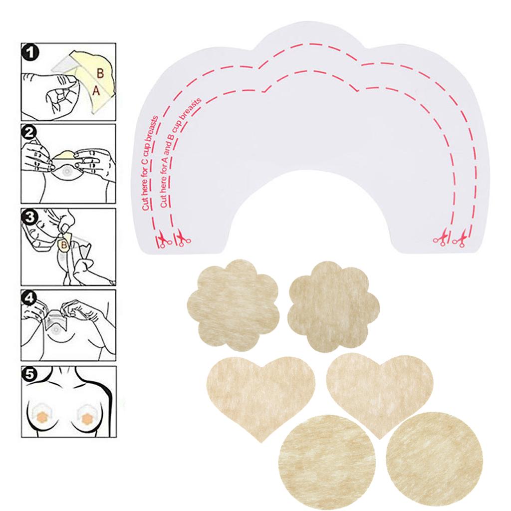 20pcs Breast Nipple Pasties Cover Bra Pad Self Adhesive Sticker Beige Heart