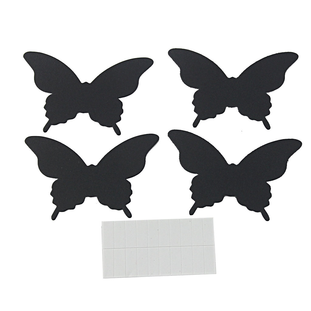 20Pcs 3D DIY Paper Butterfly Stickers for Art Craft Decoration Black