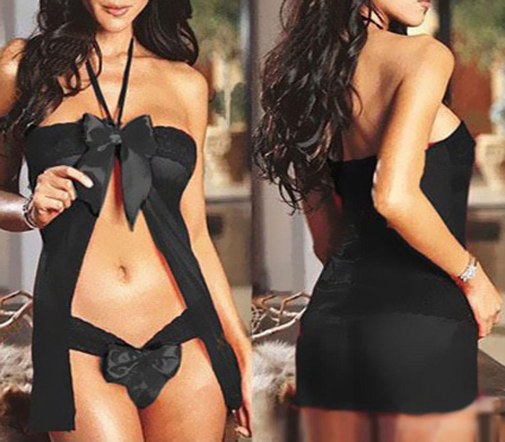 Women Sexy Lingerie Nightwear Underwear Sleepwear Lace G-string Black 3013