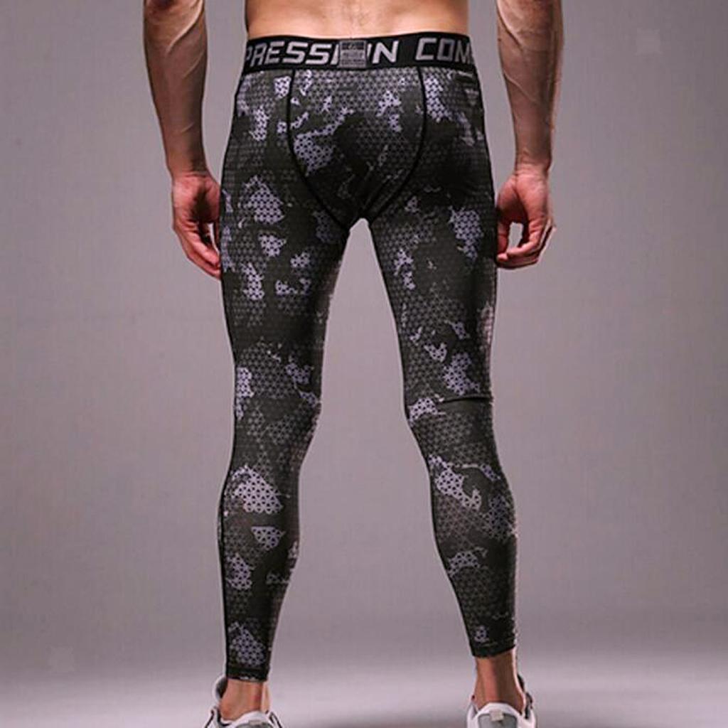 2 Pack Men S Camo Leggings Sports Compression Pants Sports Running Trousers Ebay