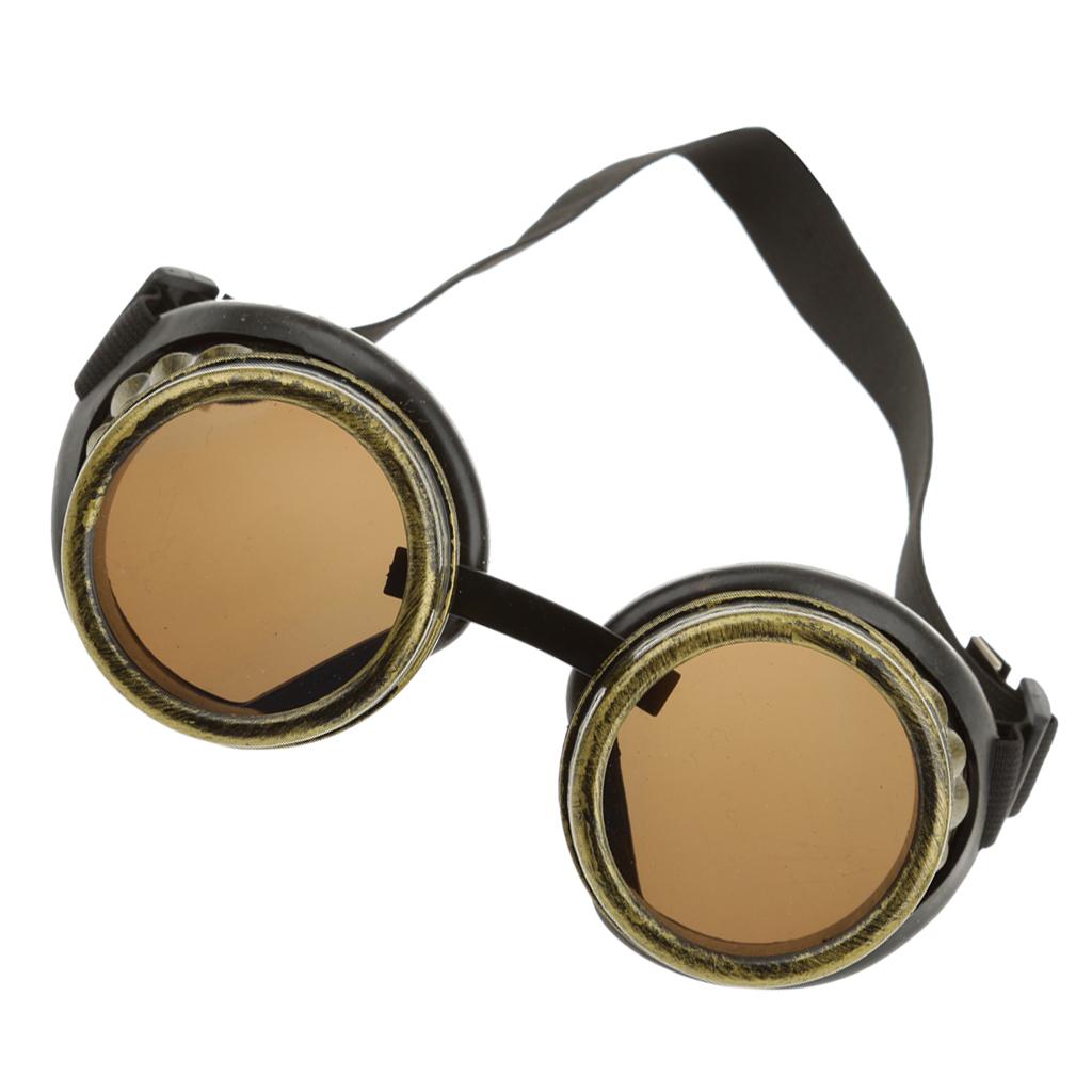 Vintage Padded Cyber Goggles Steampunk Welding Goth Cosplay Photos Bronze