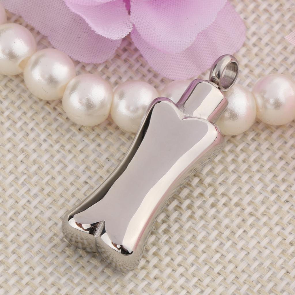 Silver Ashes Urn Memorial Stainless Steel Pendant Pet Cremation Jewelry