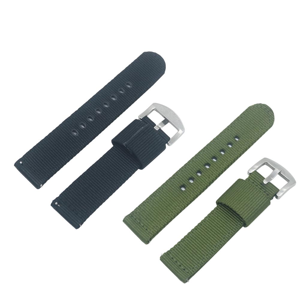 Nylon Quick Release Replacement Watch Band Strap for Smartwatch  Black 22mm