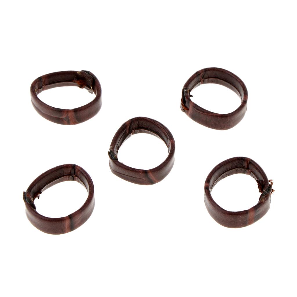 5 Pieces PU Leather Loop Watchband Retainer Replace Ring 24mm Dark Brown