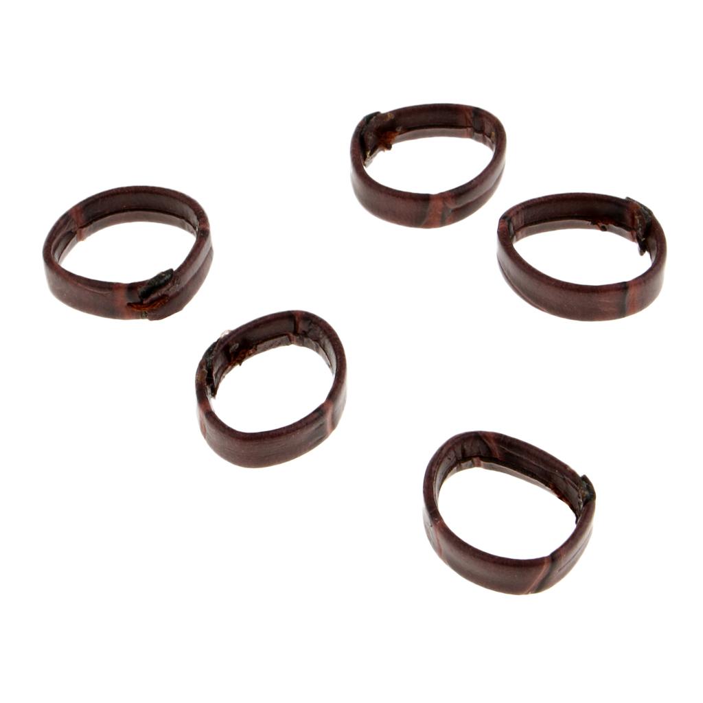 5x5 Pieces PU Leather Loop Watchband Retainer Replace Ring 24mm Dark Brown