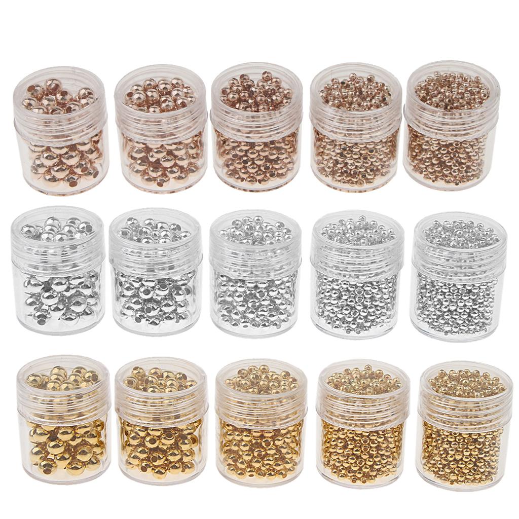 2x5 Bottles Wholesale Stainless Steel Loose Spacer Bead DIY Silver