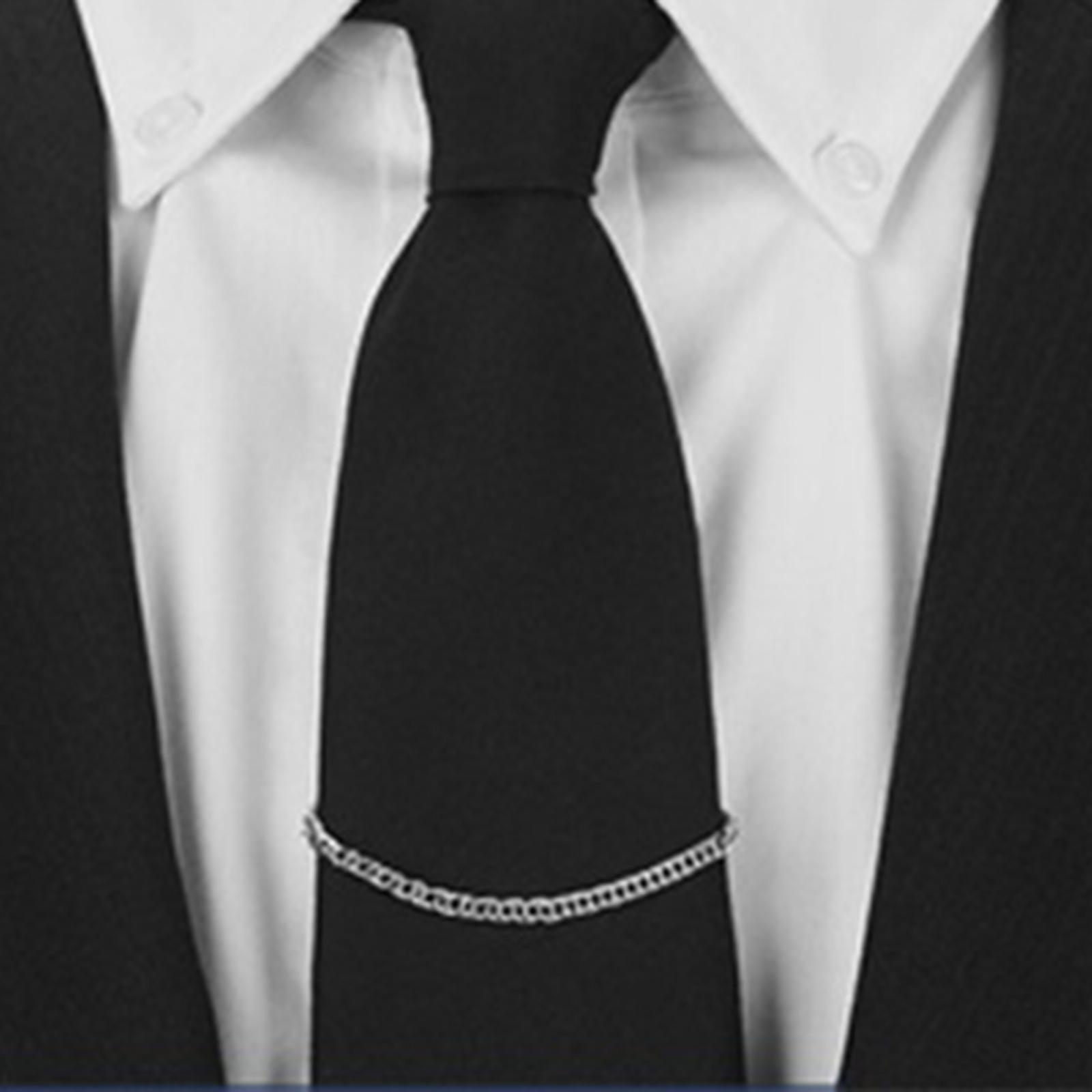 2xFashion Men Tie Chain Gold Plating Classic Gift Shirt Accessories Brooch