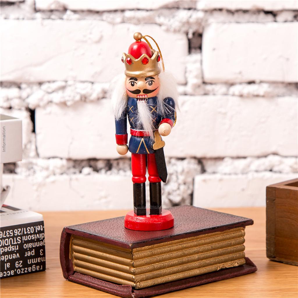 2xWooden Nutcracker Figurine Puppet Decoration 6pcs Classic Soldier