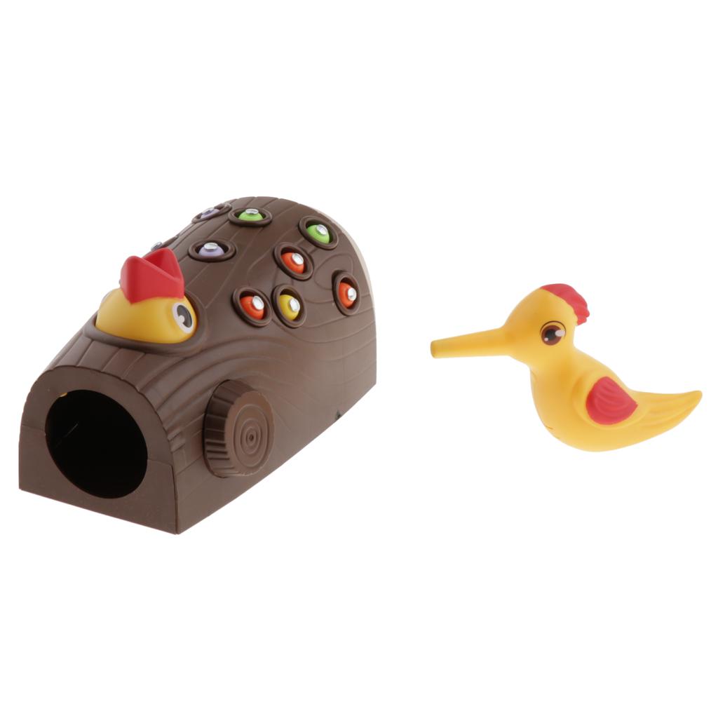 Woodpecker Insects Educational Developmental Catch Insects Game Toys Brown