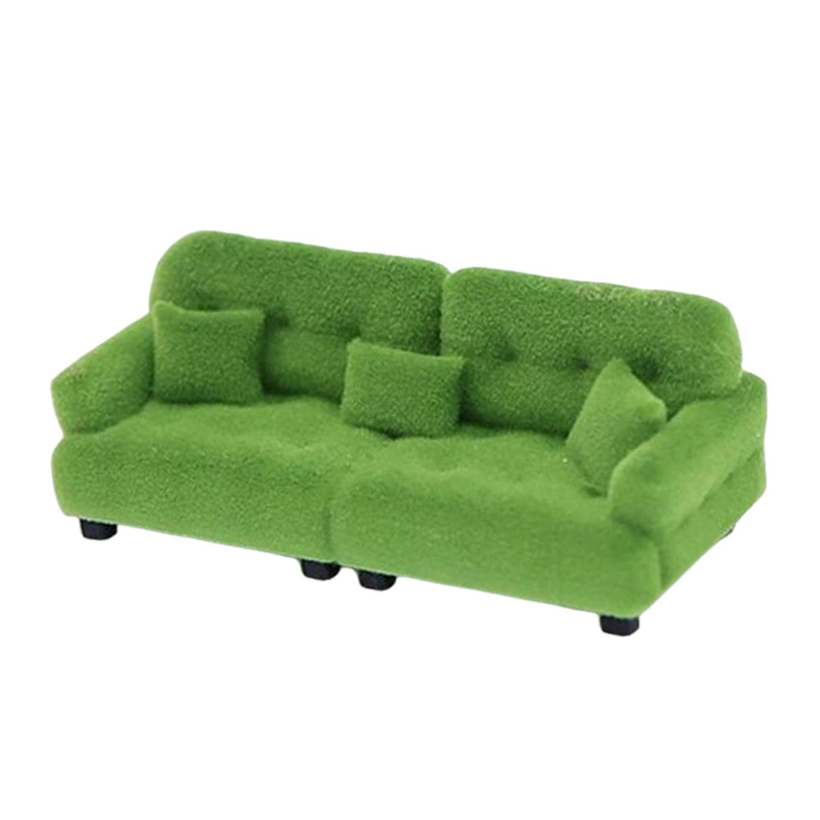 Miniature Dollhouse Sofa Green