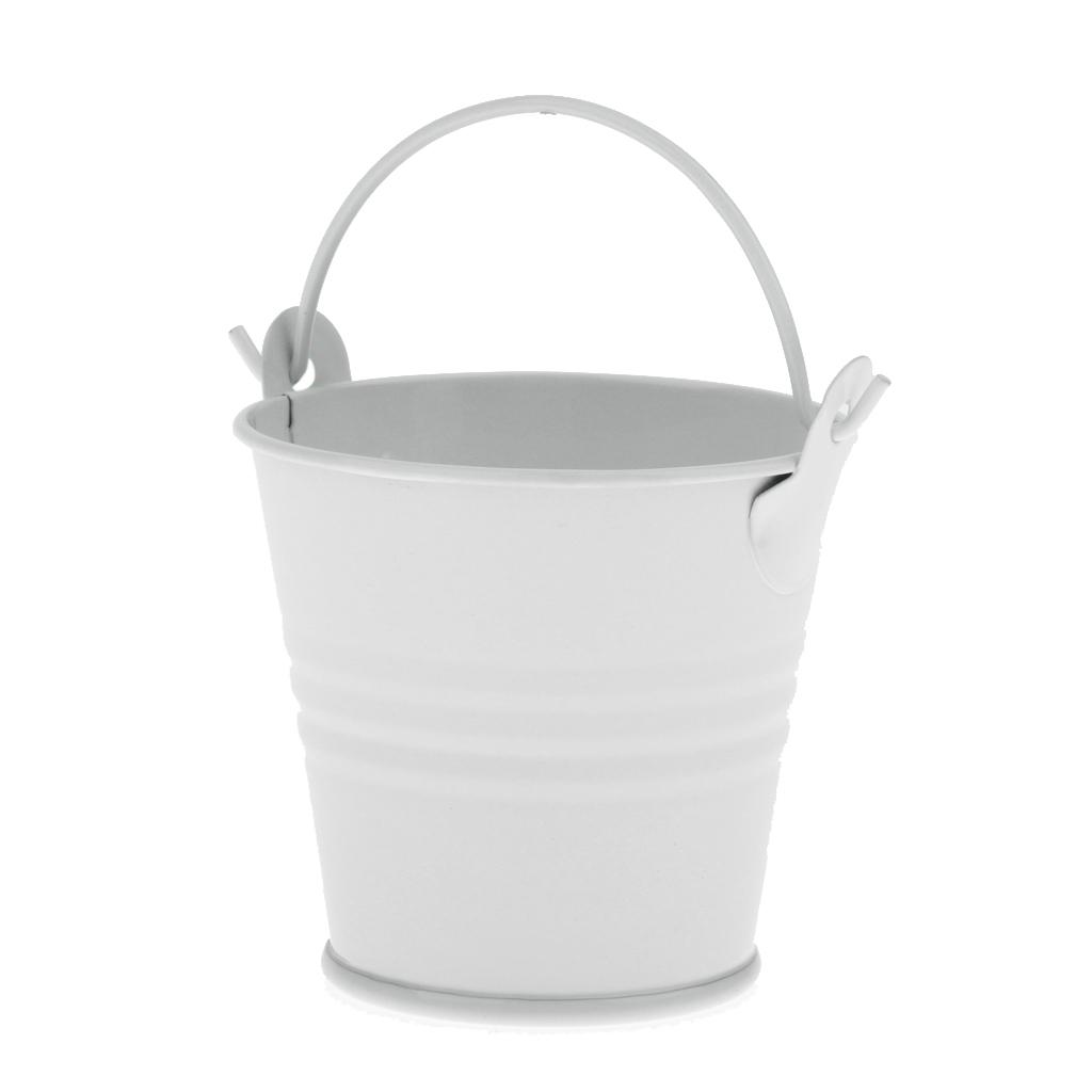 Mini Metal Bucket Candy Box Pails Flower Planter Wedding Party Favor White M