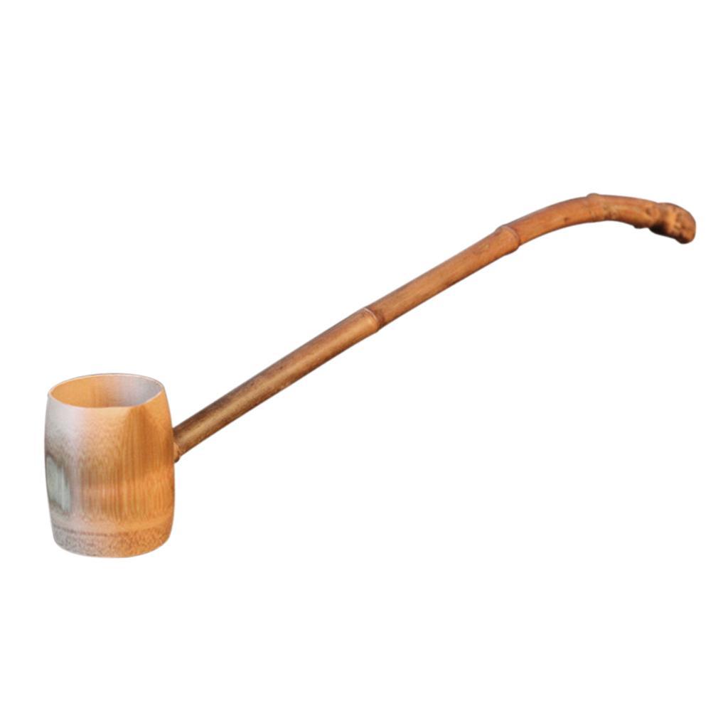 Bamboo Long Handle Ladle Scoop Water Spoon Use for Sauna Tea Water Wine ...