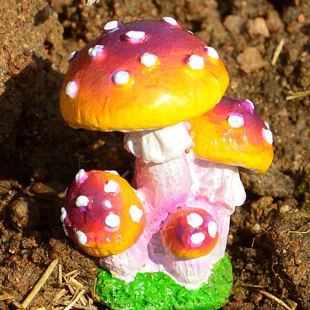 resin mushroom garden decor