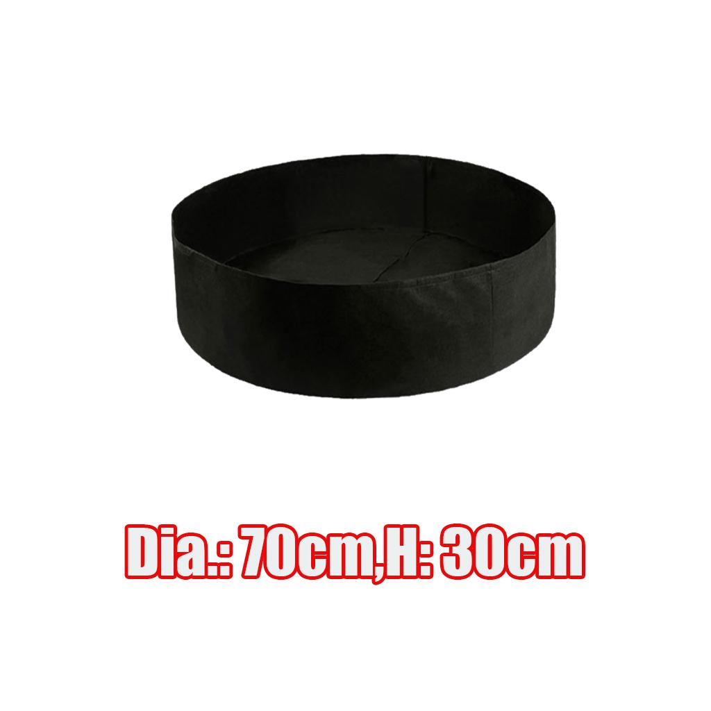 Round Felt Non-woven Plant Grow Bags Potato Container Black_70x30cm